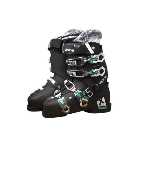 Vist Large View of Product Image Which is Used Alpina ALPINE X5L Womens DH Ski Boot Black And Sky Blue 245 MP - M06.5 - W07.5