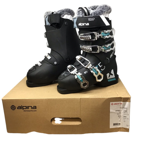 Vist Large View of Product Image Which is Used Alpina ALPINE X5L Womens DH Ski Boot Black And Sky Blue 225 MP - J04.5 - W5.5 NEVER USED