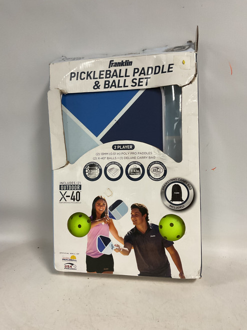 Used Franklin PADDLE AND BALL SET Pickleball Racquet Royal Blue 11882-S000016711 Vist Large View of Product Image Which is Used Franklin PADDLE AND BALL SET Pickleball Racquet Royal Blue