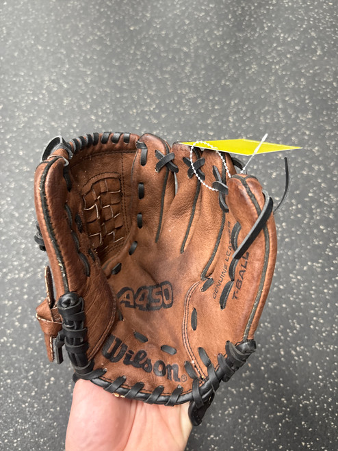 Vist Large View of Product Image Which is Used Wilson A0450 TBALL BB/SB Glove T-ball Brown 10"