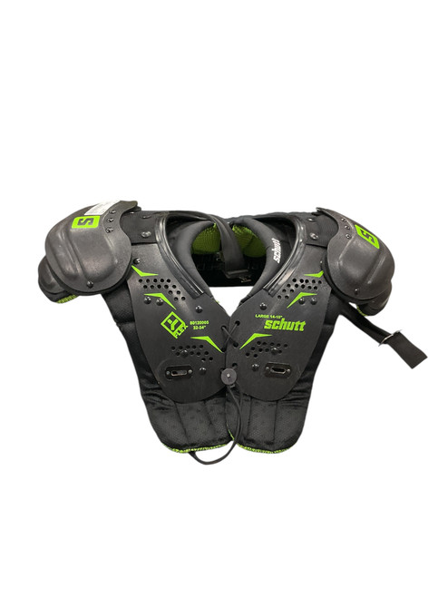 Vist Large View of Product Image Which is Used Schutt Y FLEX FB Shoulder Pads Black LG