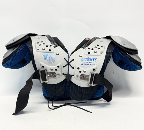 Used Schutt Y FLEX 4.2 FB Shoulder Pads Grey MD 11805-S000069837 Vist Large View of Product Image Which is Used Schutt Y FLEX 4.2 FB Shoulder Pads Grey MD