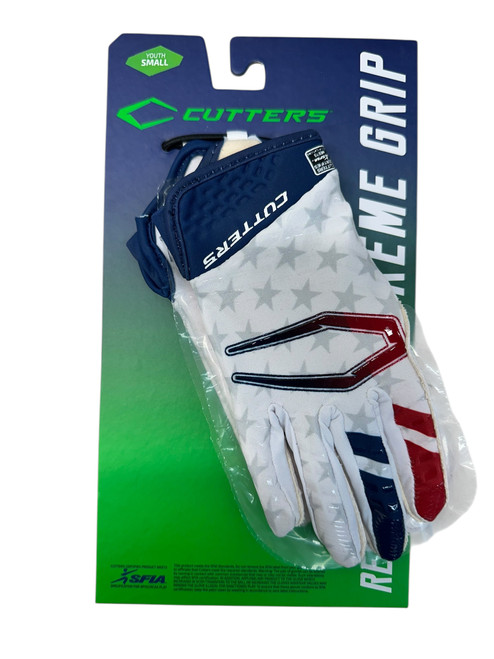 Vist Large View of Product Image Which is Used Cutters REV 5.0 FB Gloves Navy Blue And Red SM