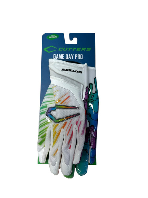 Vist Large View of Product Image Which is Used Cutters GAME DAY PRO FB Gloves White And Purple MD