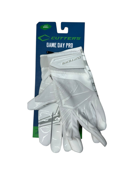 Vist Large View of Product Image Which is Used Cutters GAME DAY PRO FB Gloves White SM