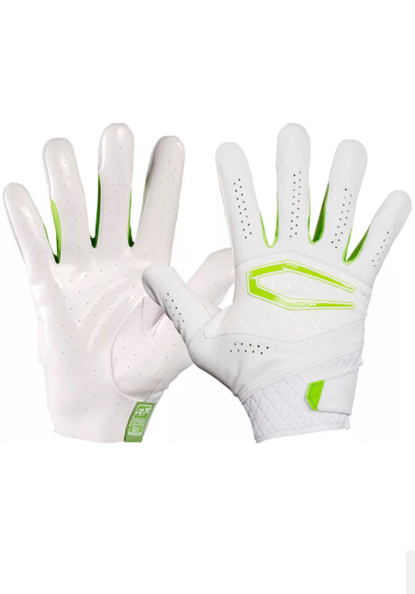Vist Large View of Product Image Which is New Cutters Rev X Receiver Gloves LG - White and Green
