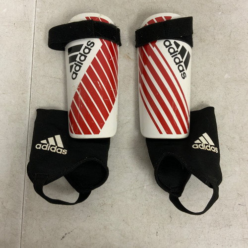 Vist Large View of Product Image Which is Used Adidas Soccer Shin Guards Junior White LG