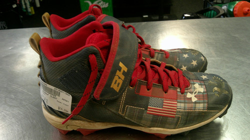 Vist Large View of Product Image Which is Used Under Armour CLEAT BB/SB Cleats Navy Blue Junior 05.5