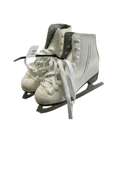 Vist Large View of Product Image Which is Used Lake Placid Girls Figure Skate White Youth 11.0