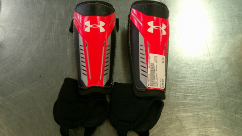 Vist Large View of Product Image Which is Used Under Armour Soccer Shin Guards Junior Black SM