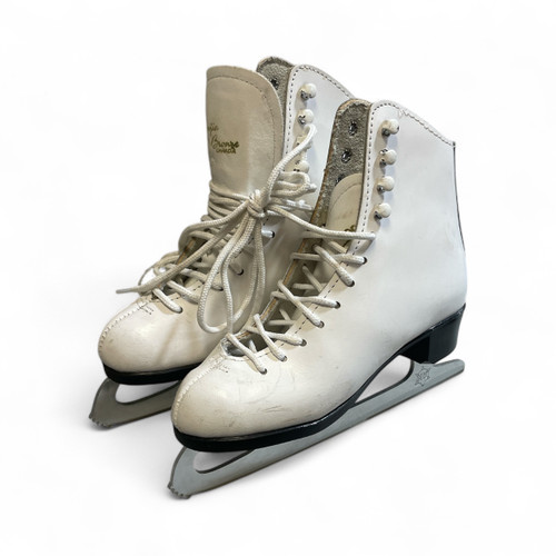 Vist Large View of Product Image Which is Used SONJIA BRONZE CANADA Girls Figure Skate White Junior 03.5