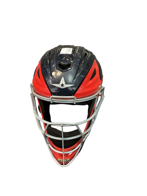 Vist Large View of Product Image Which is Used All-Star MVP2500-1 Catchers Helmet w/Mask Navy Blue LG