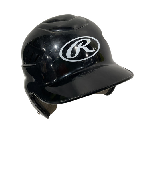 Used Rawlings BB HELMET Batting Helmet No Mask Black SM 11847-S000030636 Vist Large View of Product Image Which is Used Rawlings BB HELMET Batting Helmet No Mask Black SM