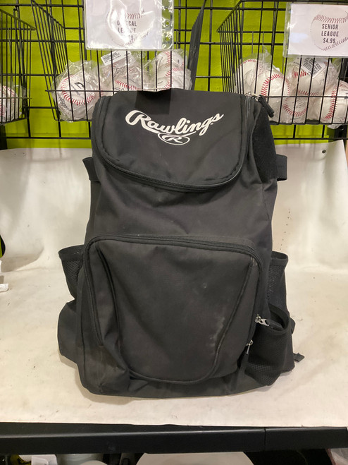 Used Rawlings BACKPACK BB/SB Player Backpack Black 11790-S000050886 Vist Large View of Product Image Which is Used Rawlings BACKPACK BB/SB Player Backpack Black