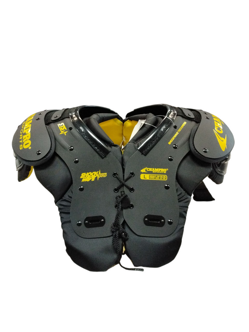 Vist Large View of Product Image Which is Used Champro SHOCK WAVE PRO STS FB Shoulder Pads Black XL