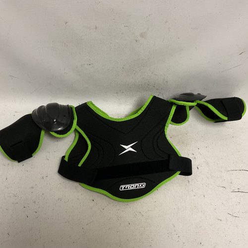 Vist Large View of Product Image Which is Used Tron X Youth Shoulder Pads Black And Green LG