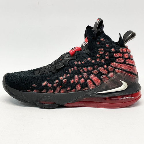Vist Large View of Product Image Which is Used Nike LEBRON 17 Basketball Shoes M Red And Black Junior 06
