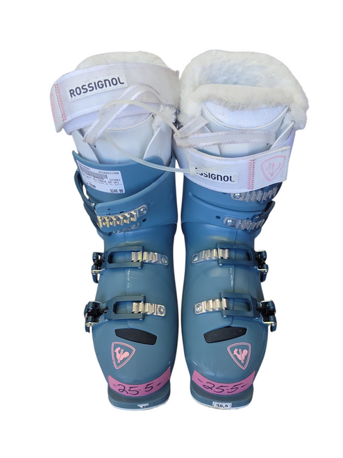 Used Rossignol ALLTRACK 80 SKI BOOTS Womens DH Ski Boot Teal 255 MP - M07.5 - W08.5 11708-S000185691 Vist Large View of Product Image Which is Used Rossignol ALLTRACK 80 SKI BOOTS Womens DH Ski Boot Teal 255 MP - M07.5 - W08.5