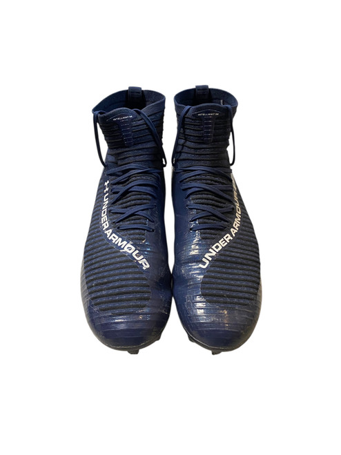 Vist Large View of Product Image Which is Used Under Armour Adult FB Cleats Navy Blue Senior 14