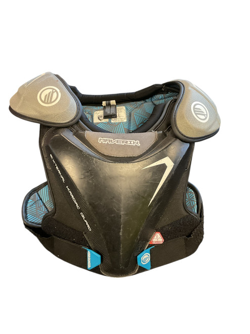 Vist Large View of Product Image Which is Used Maverik EKG Lacrosse Shoulder Pads Black MD