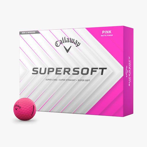 New 2025 Callaway SUPERSOFT PINK Matte - 12 Pack - Golf Balls 11731-S000150337 Vist Large View of Product Image Which is New 2025 Callaway SUPERSOFT PINK Matte - 12 Pack - Golf Balls
