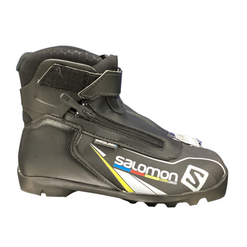 Vist Large View of Product Image Which is Used Salomon COMBI Boys NNN XC Ski Boots Black W 05-05.5 / JR 03.5-04