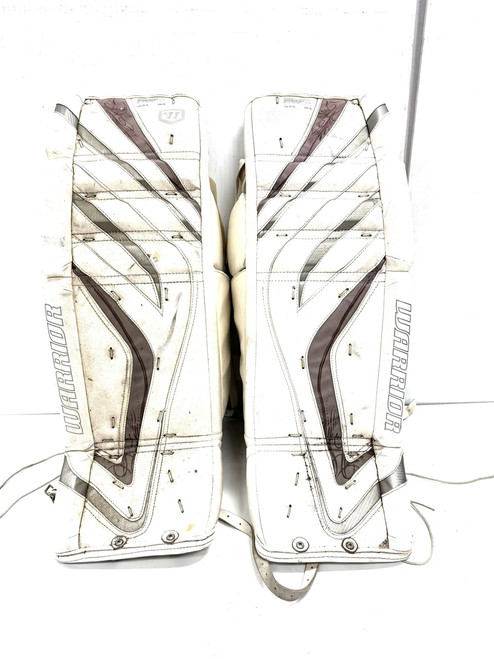 Vist Large View of Product Image Which is Used Warrior MESSIAH Goalie Leg Pads Senior White 34"