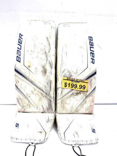 Vist Large View of Product Image Which is Used Bauer 2SPRO Goalie Leg Pads Senior White 35 1/2"