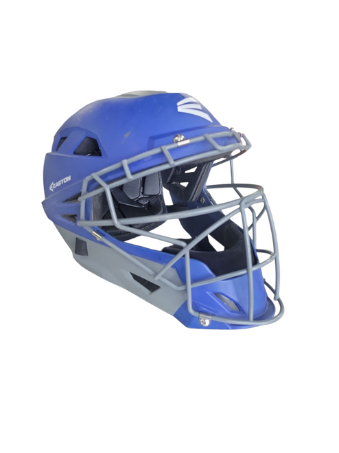 Vist Large View of Product Image Which is Used Easton CATCHERS HELMET Catchers Helmet w/Mask Royal Blue One Size