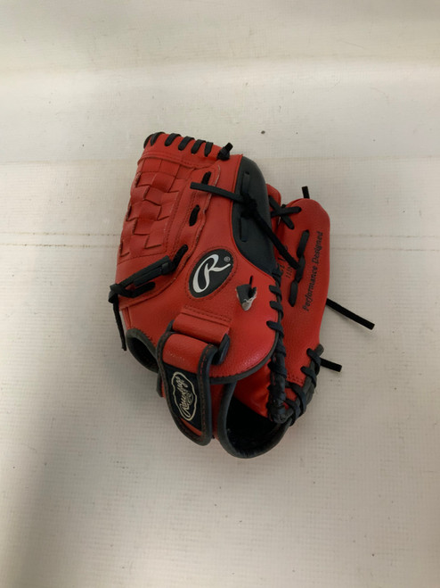 Used Rawlings PL110S BB/SB Glove RH Throw Red 11" 11823-S000035551 Vist Large View of Product Image Which is Used Rawlings PL110S BB/SB Glove RH Throw Red 11"