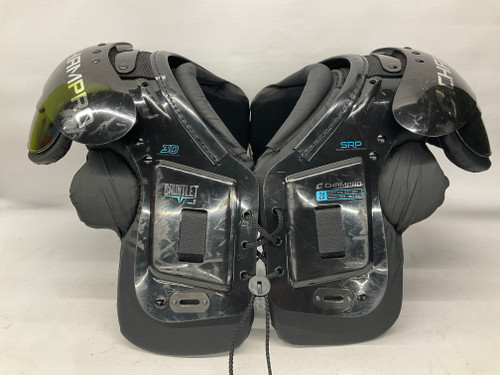 Used Champro GAUNLET VERSION 1 FB Shoulder Pads Black 2X 11836-S000032502 Vist Large View of Product Image Which is Used Champro GAUNLET VERSION 1 FB Shoulder Pads Black 2X
