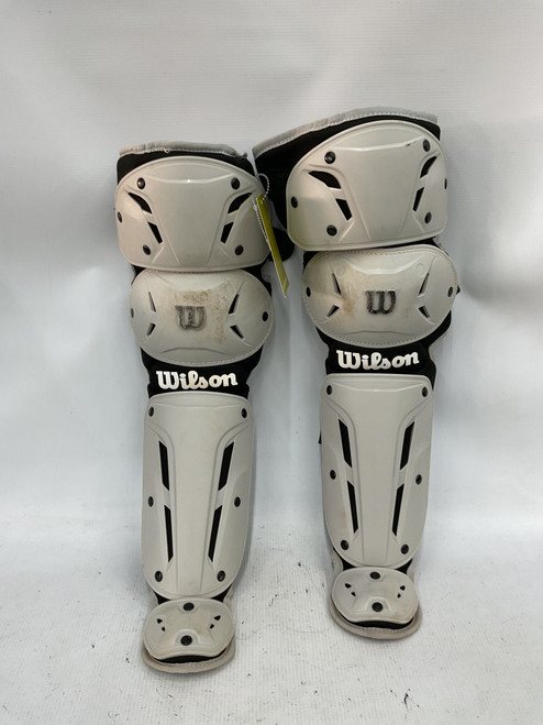 Used Wilson WILSON BLACK Catchers Leg Guards Black Youth 11871-S000023827 Vist Large View of Product Image Which is Used Wilson WILSON BLACK Catchers Leg Guards Black Youth