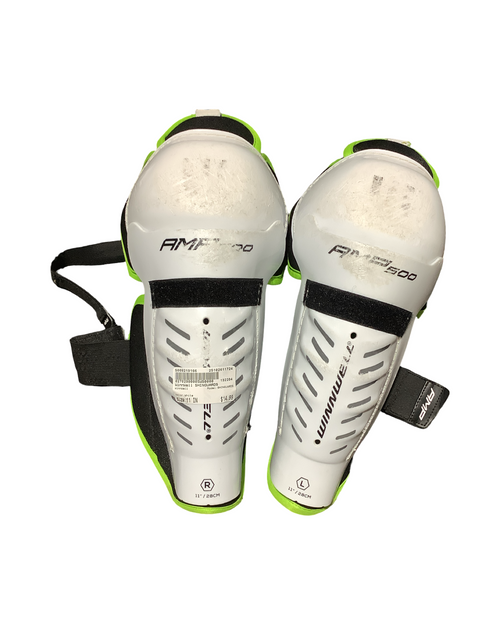 Vist Large View of Product Image Which is Used WinnWell SHINGUARDS Intermediate Shin Guards White 11"