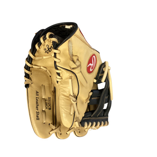 Used Rawlings SELECT SERIES BB/SB Glove RH Throw Tan 12" 11479-S000407656 Vist Large View of Product Image Which is Used Rawlings SELECT SERIES BB/SB Glove RH Throw Tan 12"