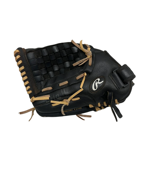 Vist Large View of Product Image Which is Used Rawlings RSB LH Throw Fastpitch Gloves Black 13"