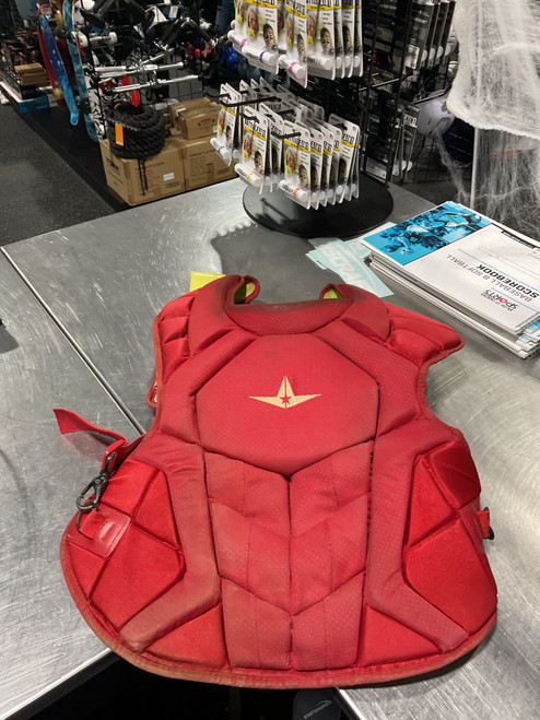 Vist Large View of Product Image Which is Used All-Star SYSTEM SEVEN Catchers Chest Protector Red Adult