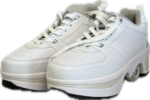 Vist Large View of Product Image Which is Used HEARTS AND STARS Senior Roller Quad Skates White Senior 9.5
