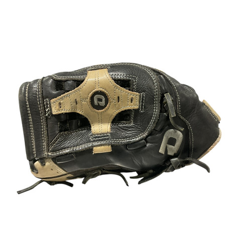 Vist Large View of Product Image Which is Used Demarini DIABLO SOFTBALL GLOVE LH Throw Fastpitch Gloves Black 14"