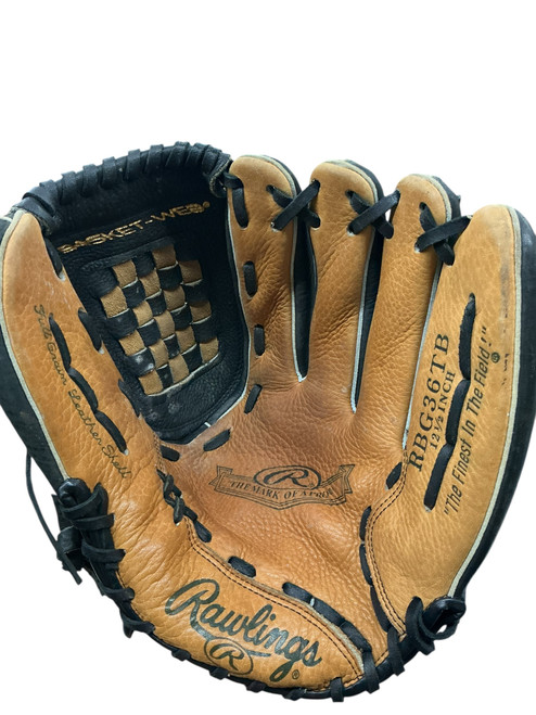Used Rawlings RBG36TB BB/SB Glove RH Throw None 12 1/2" 11890-S000135963 Vist Large View of Product Image Which is Used Rawlings RBG36TB BB/SB Glove RH Throw None 12 1/2"