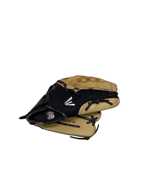Vist Large View of Product Image Which is Used Easton ZFX12 BB/SB Glove RH Throw Black And Tan 12"