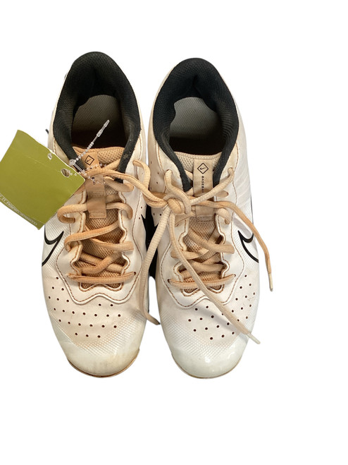 Vist Large View of Product Image Which is Used Nike DIAMOND 6Y WHT/BLK BB/SB Cleats White Senior 6