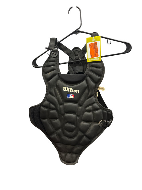 Vist Large View of Product Image Which is Used Wilson Catchers Chest Protector Black Youth