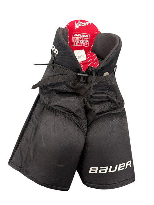 Vist Large View of Product Image Which is Used Bauer LIL SPORT Junior MD Hockey Pants - Black/Red 