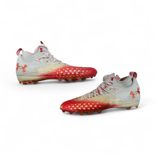 Vist Large View of Product Image Which is Used Under Armour Adult FB Cleats Red Senior 11