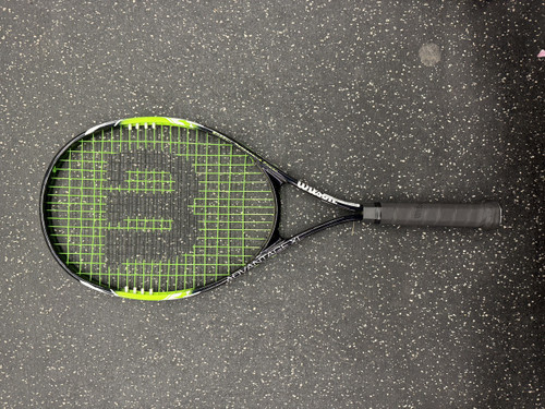 Vist Large View of Product Image Which is Used Wilson ADVANTAGE XL Adult Tennis Racquet Black 4 3/8"