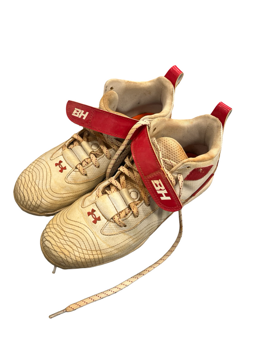 Vist Large View of Product Image Which is Used Under Armour BRYCE HARPER 6 BB/SB Cleats White Senior 6