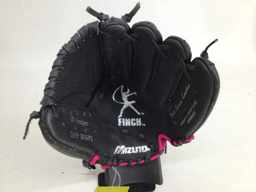 Vist Large View of Product Image Which is Used Mizuno FINCH 10IN RHT SB GLOVE BB/SB Glove RH Throw Black 10"