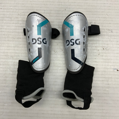 Used DSG Soccer Shin Guards Youth Silver SM 11762-S000070597 Vist Large View of Product Image Which is Used DSG Soccer Shin Guards Youth Silver SM