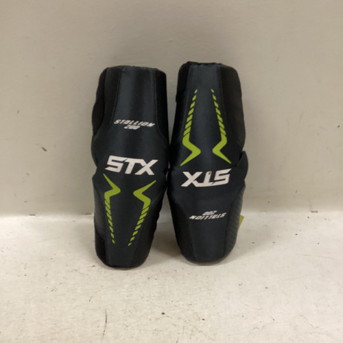 Vist Large View of Product Image Which is Used STX STALLION 200 Lacrosse Arm Pads/Guards Black And Neon Green XL