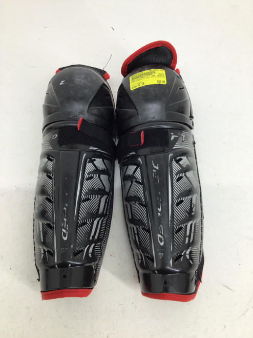 Vist Large View of Product Image Which is Used CCM JETSPEED FT 350 12IN SHINGUARDS Junior Shin Guards Black 12"